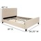 Flash Furniture Full Size Beige Fabric Platform Bed & Mattress HG-BM10-18-GG - alternate 5